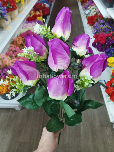 Букет роза-бутон 9 в 9г 55см.Арт.3421 